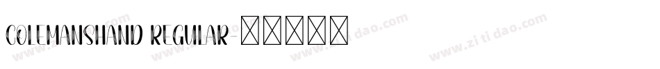 ColemansHand Regular字体转换